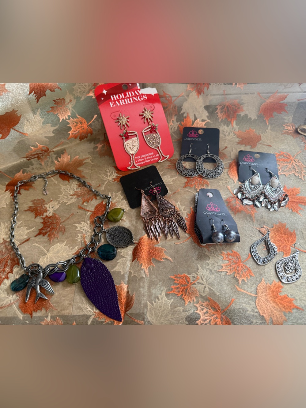 Necklace & 6 Pairs Earrings- Assorted Brands
